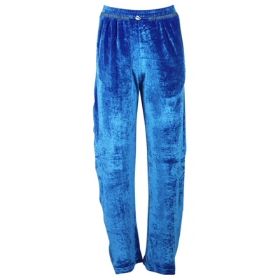 Pre-owned Off-white Velvet Slim Pants In Blue