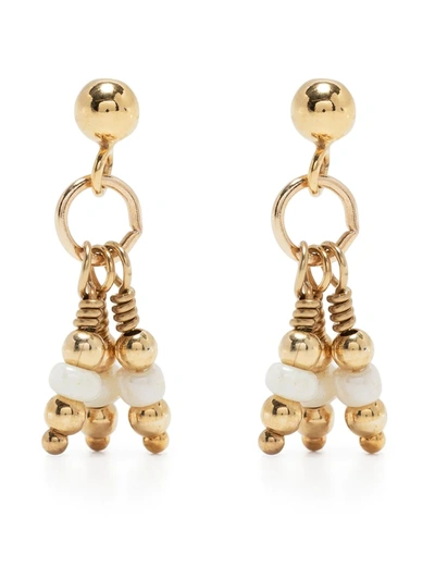 Shop Petite Grand Primrose Bead Earrings In 金色