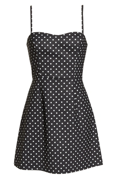 Shop French Connection Dot Print Sleeveless Mini Dress In Black/ White