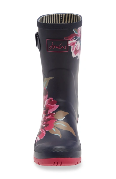 Shop Joules Print Molly Welly Rain Boot In Navy All Over Floral