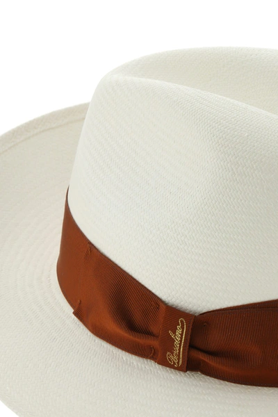 Shop Borsalino White Straw Hat  Nd  Uomo 56