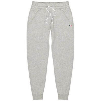 Shop Maison Kitsuné Grey Mélange Cotton Sweatpants