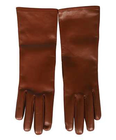 Shop Saint Laurent Leather Gloves In Brown