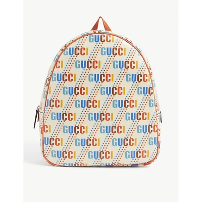 Shop Gucci Boys Multi/vib Kids Logo-print Adjustable-strap Woven Backpack 1 Size