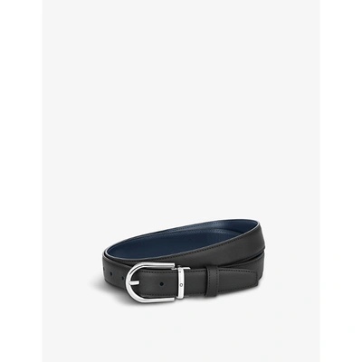 Shop Montblanc Men's Horseshoe-buckle Leather Belt