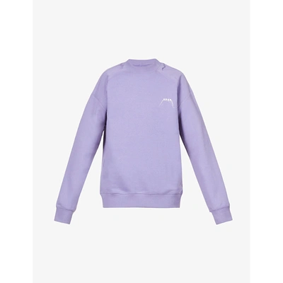 Shop Ader Error Kaput Logo-embroidered Cotton-blend Jersey Sweatshirt In Purple