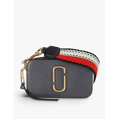 Shop Marc Jacobs Womens Cylinder Grey Multi Snapshot Leather Cross-body Bag
