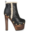 GIUSEPPE ZANOTTI Studded Leather And Shearling Ankle Boots
