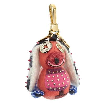 Shop Burberry Ladies Gareth Studded Spaniel Key/bag Charm In Pink