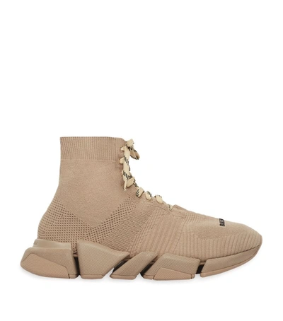 Shop Balenciaga Speed 2.0 Lace-up Sneakers In Beige