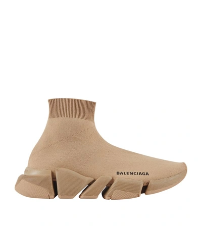 Shop Balenciaga Speed 2.0 Sneakers In Beige
