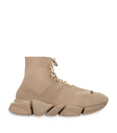 Shop Balenciaga Speed 2.0 Lace-up Sneakers In Beige