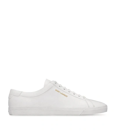 Shop Saint Laurent Leather Court Classic Andy Sneakers In White