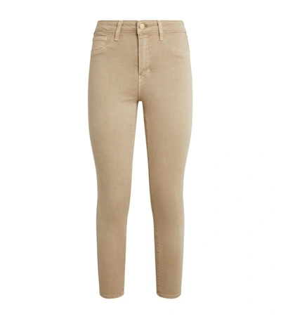 Shop L Agence Margot High-rise Skinny Jeans In Beige