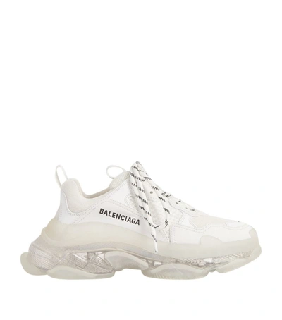 Shop Balenciaga Triple S Clear Sole Washed Sneakers In White
