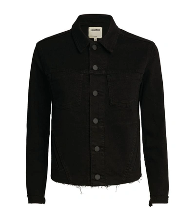 Shop L Agence Janelle Denim Jacket In Black