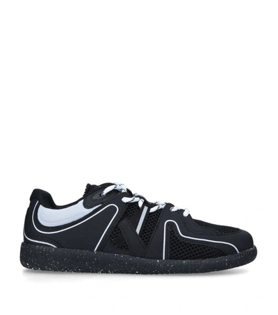Shop Ganni Sporty Mix Retro Sneakers In Black