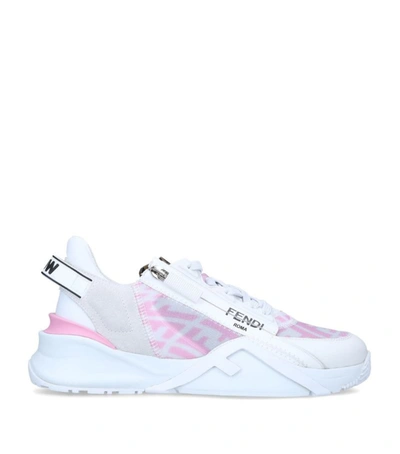 Shop Fendi Leather Flow Sneakers 30 In Pink