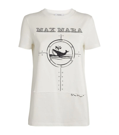 Shop Max Mara Cotton Oblo T-shirt In White