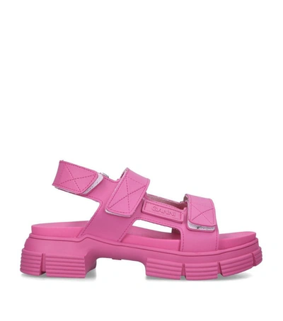 Shop Ganni Recycled Rubber Sandals In Pink