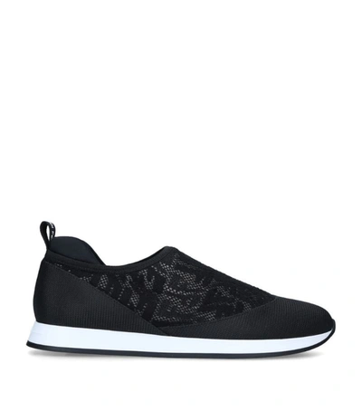 Shop Fendi Signature Sock Sneakers In Black
