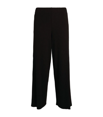 Shop Vince Ribbed Cropped Trousers In Black