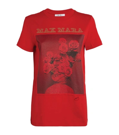 Shop Max Mara Cotton Rosso T-shirt In Red