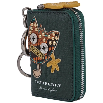 Shop Burberry Creature Applique Leather Notebook Charm In Green