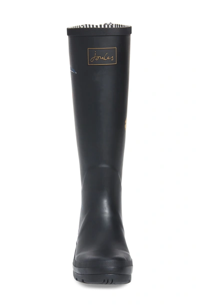 Shop Joules 'welly' Print Rain Boot In Black Border Floral