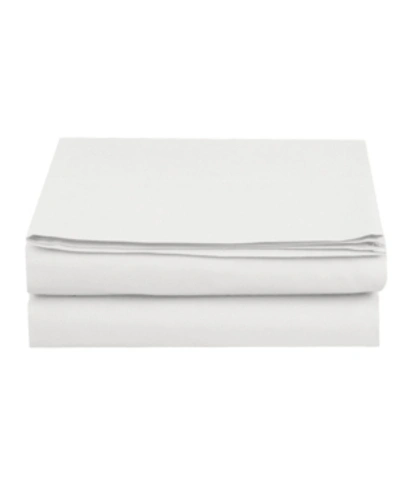 Elegant Comfort Silky Soft Flat Sheet, Twin In White