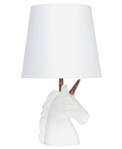 Shop Simple Designs Sparkling Unicorn Table Lamp In Rainbow