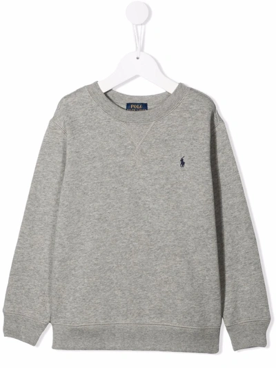 Shop Ralph Lauren Polo Pony Crewneck Sweatshirt In Grey