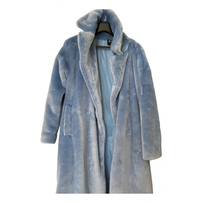 Pre-owned Ivy Park Faux Fur Coat In Blue