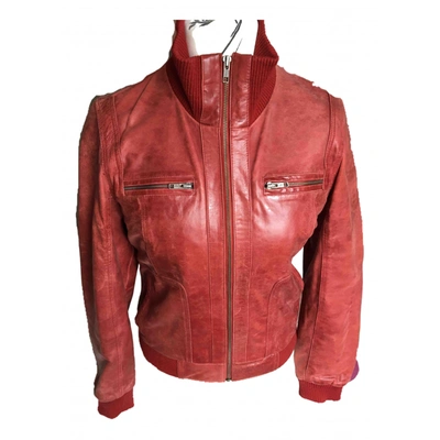 Pre-owned Kara Leather Jacket In Red