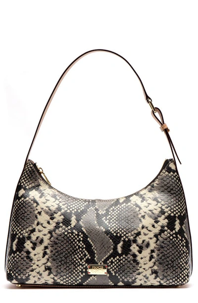 Shop Frances Valentine Laura Snake Embossed Leather Hobo In Roccia
