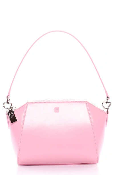 Shop Givenchy Extra Small Antigona Leather Shoulder Bag In Baby Pink