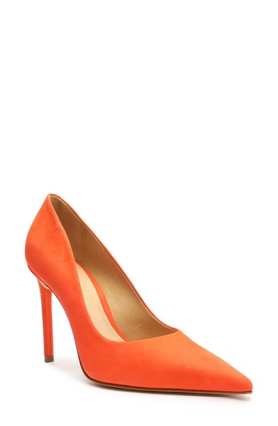 Shop Schutz Lou Pointed Toe Pump Women) In Flame Orange