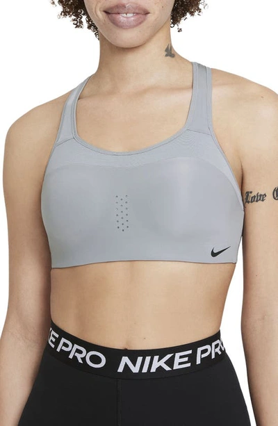 Shop Nike Alpha Sports Bra In Particle Grey/black/black