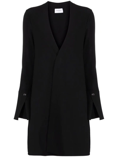 Shop Ferragamo Concealed-front Coat In Black