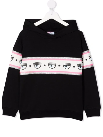 Shop Chiara Ferragni Logo-print Cotton Hoodie In Black