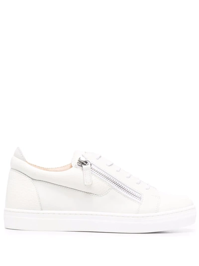 Shop Giuseppe Junior Side-zip Fastening Sneakers In White