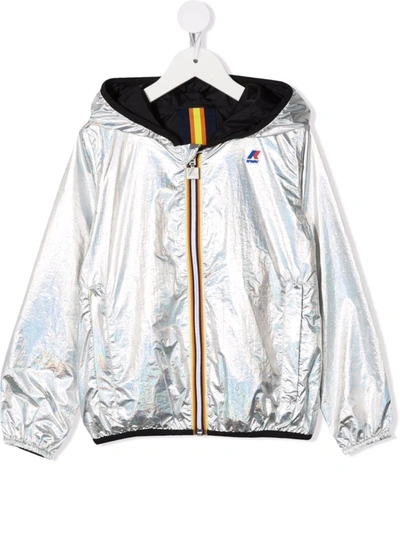 K-way Teen Reversible Hooded Jacket In Silver