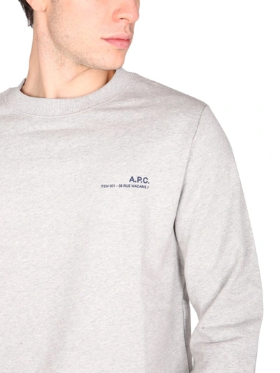 Shop Apc Crew Neck Sweatshirt In Grey