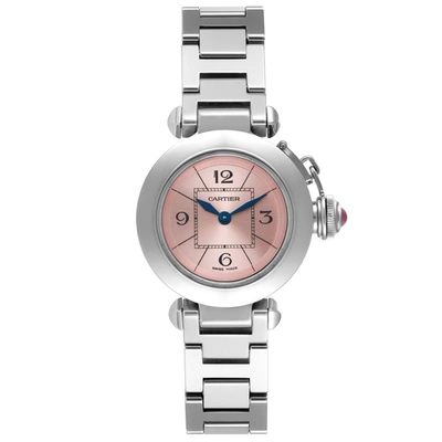 Shop Cartier Miss Pasha Steel Pink Dial Ladies Watch W3140008 Box Papers In Not Applicable