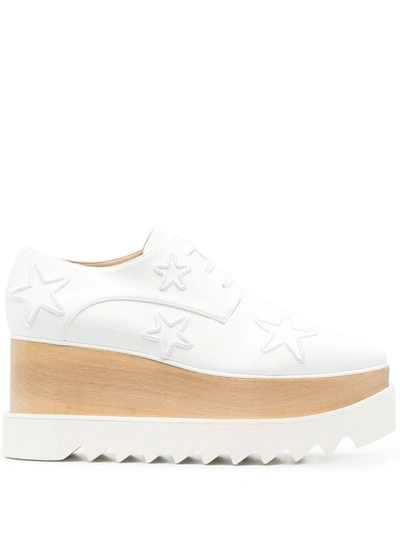 Shop Stella Mccartney Elyse Star-embroidered Platform Shoes In White