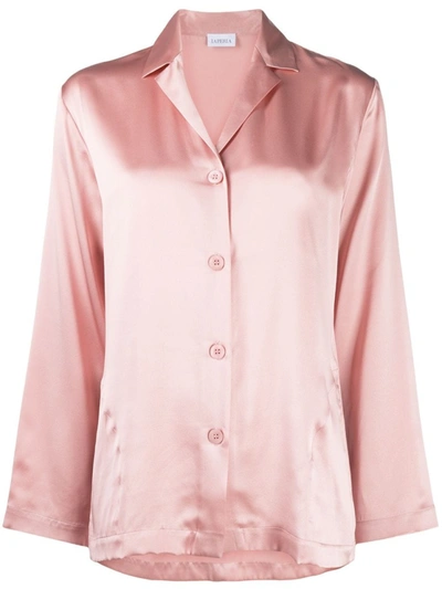 Shop La Perla Powder Pink Silk Two-piece Pyjama Set