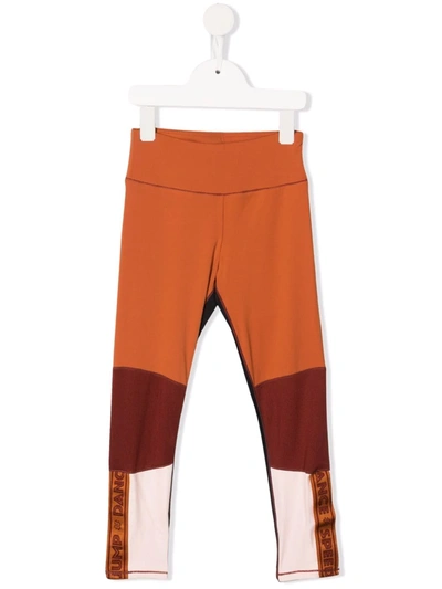 Shop Molo Logo-tape Color-block Trousers In Brown