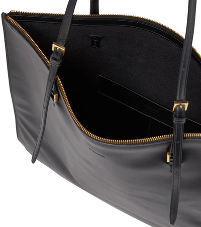 Shop Jil Sander Holster Small Leather Tote In 黑色