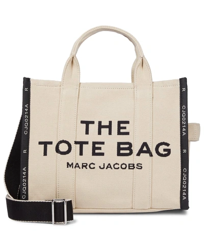 Shop The Marc Jacobs The Medium Jacquard Canvas Tote Bag In Warm Sand