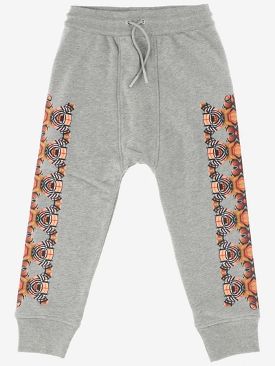 Shop Burberry Kids Thomas Bear Print Jogging Pants In Grey